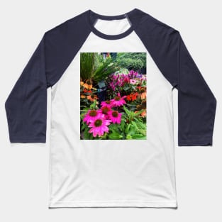 Multicolored blooms in NYC Flower District Baseball T-Shirt